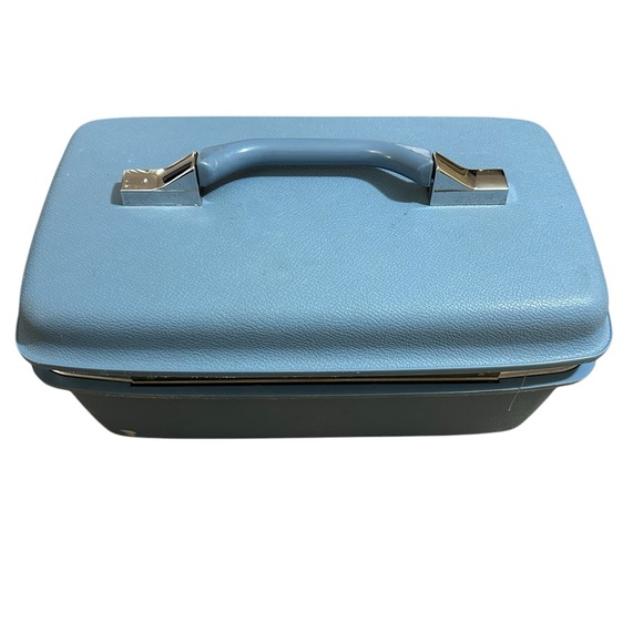 Vintage 60s 70s Blue Samsonite Montbello Travel makeup Case - Picture 5 of 7
